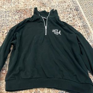 Dark green ucla zip up hoodie